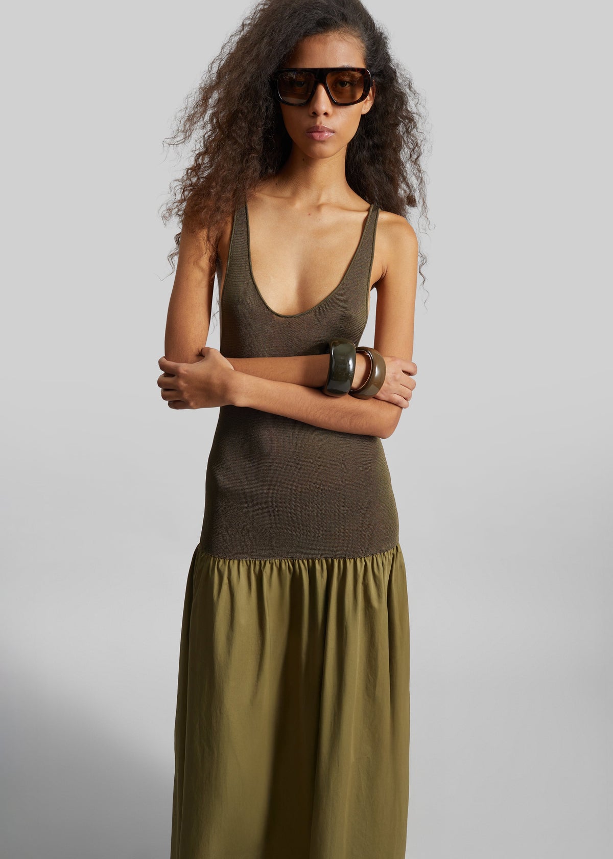 Iliya Drop Waist Maxi Dress - Olive β view 2 of 6