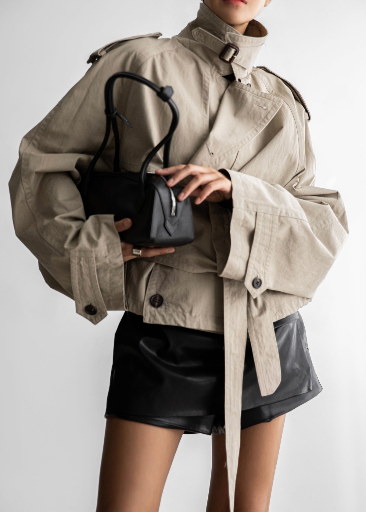 Mads Cropped Trench - Beige β view 4 of 15