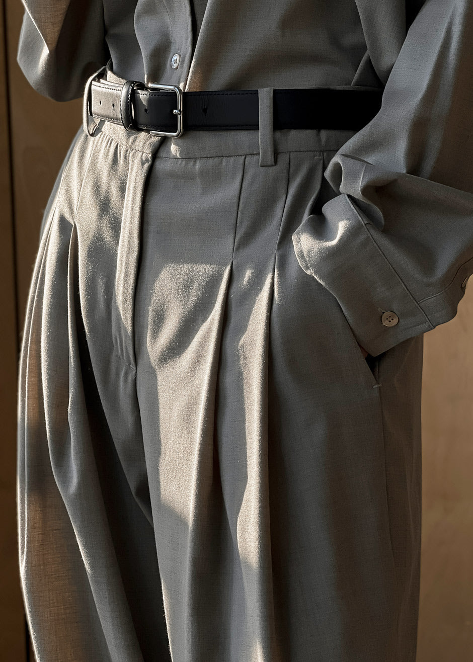 Gelso Pleated Trousers - Light Taupe Melange β view 4 of 15