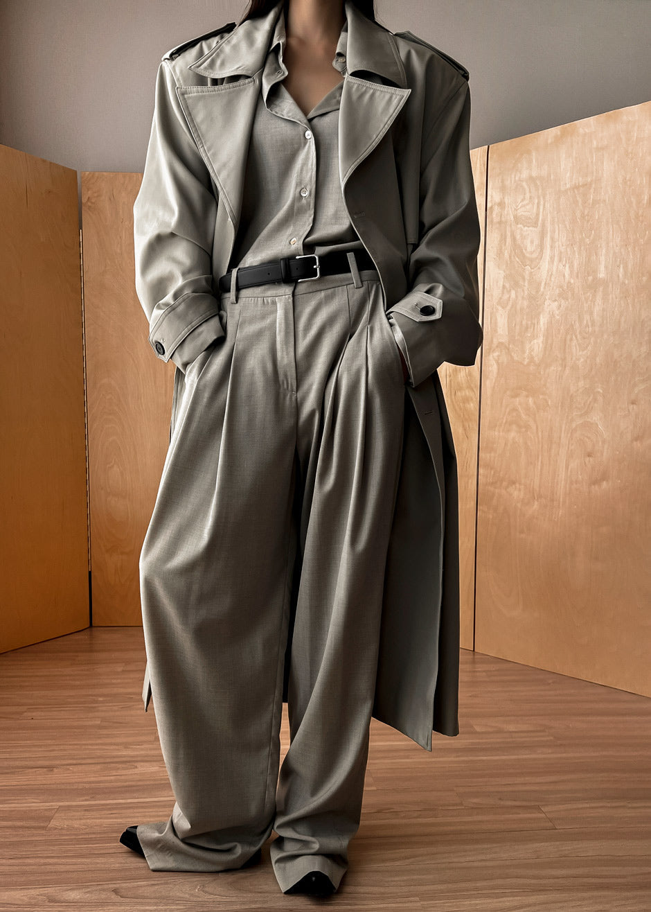 Gelso Pleated Trousers - Light Taupe Melange β view 5 of 15