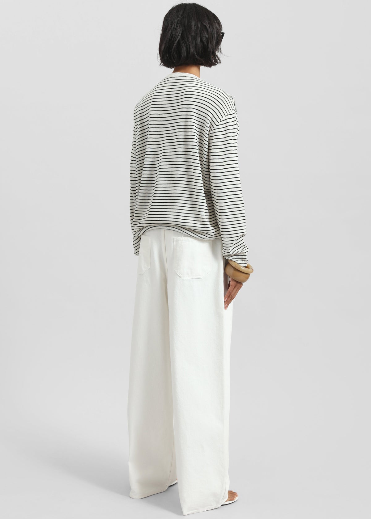 Iven Knit Pullover - White/Black Stripe β view 8 of 9