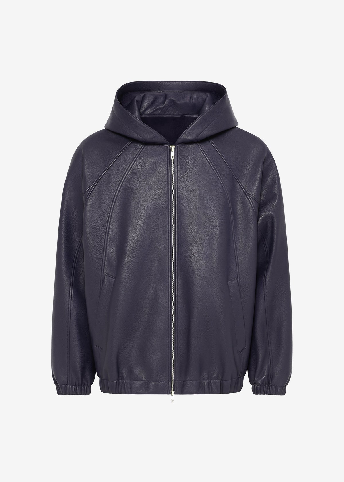 Iver Faux Leather Hooded Jacket - Navy β view 10 of 10