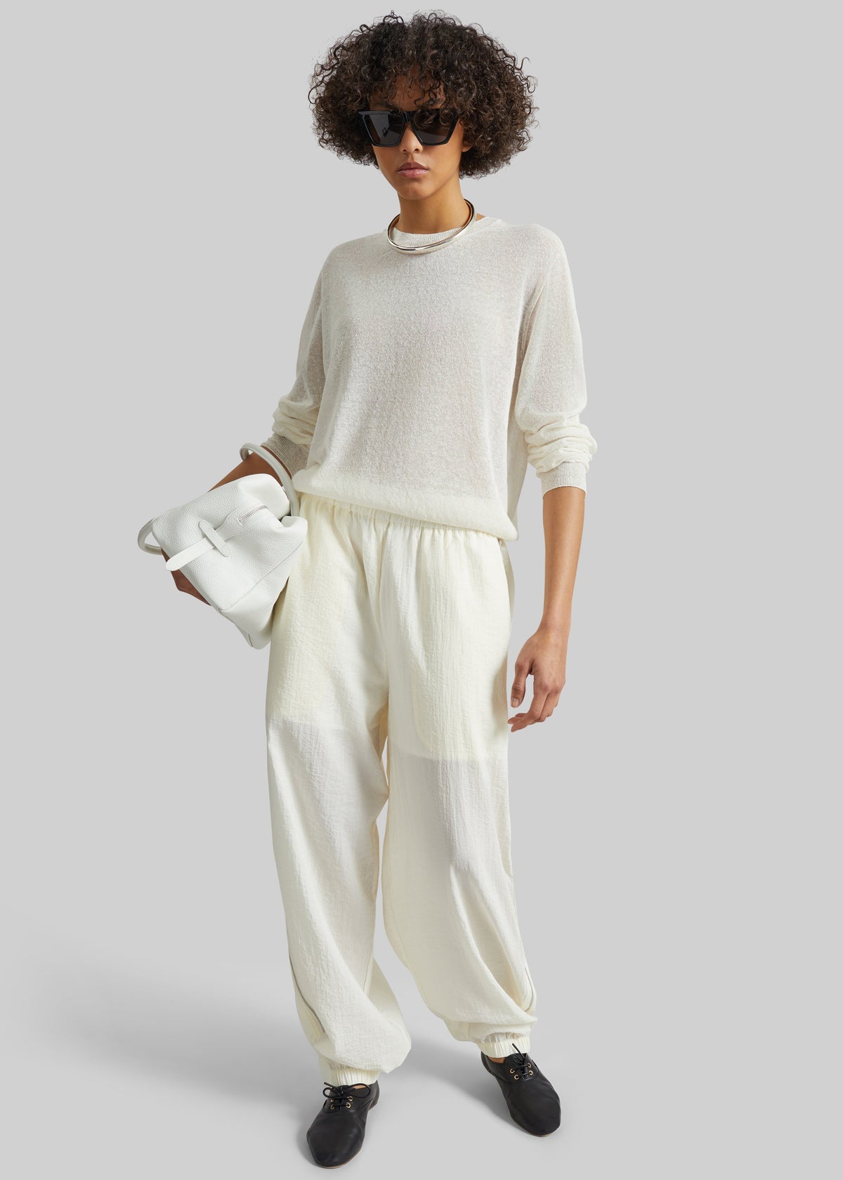 Ivrea Sheer Knit Top - Ivory β view 6 of 13