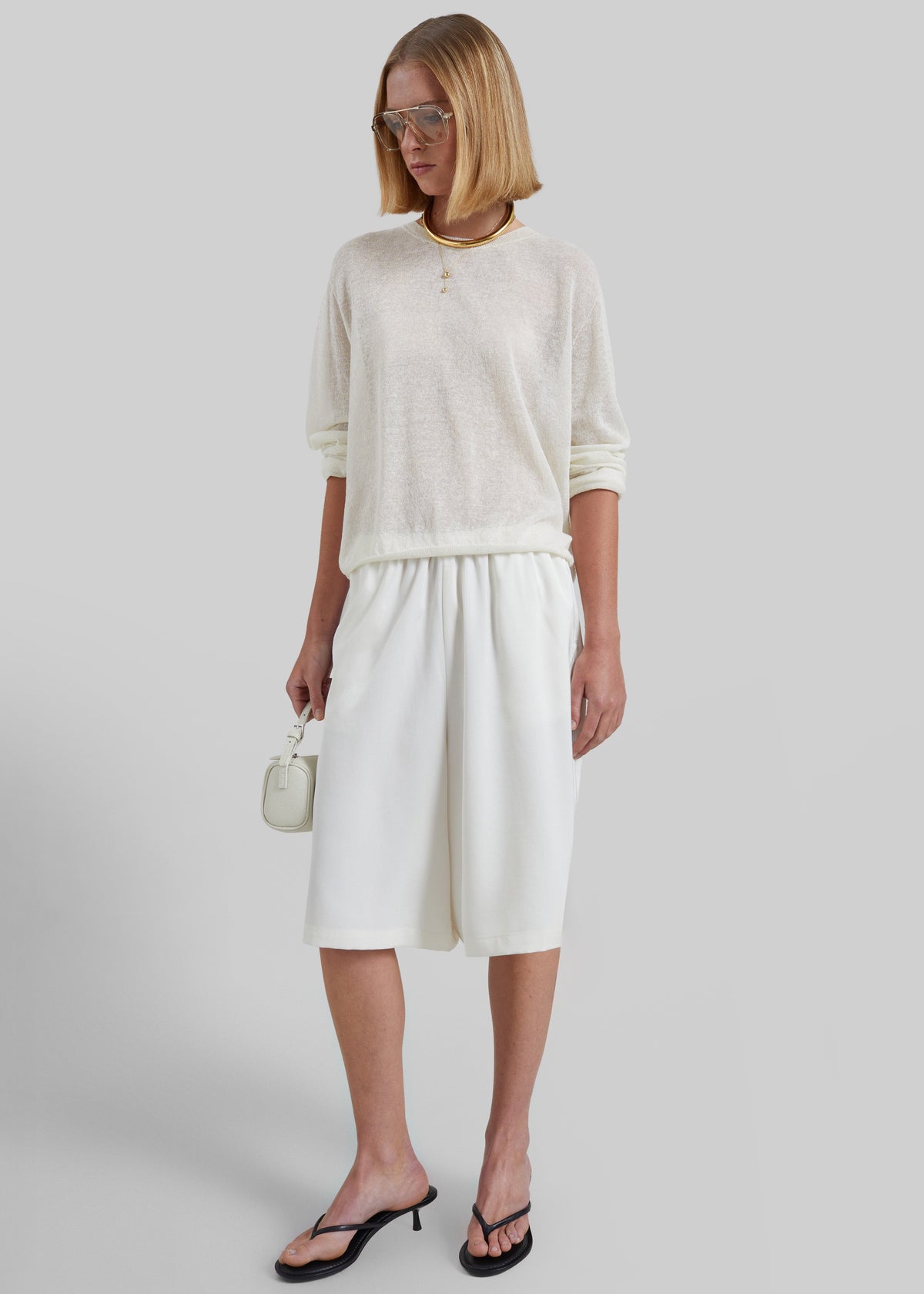 Ivrea Sheer Knit Top - Ivory β view 7 of 13
