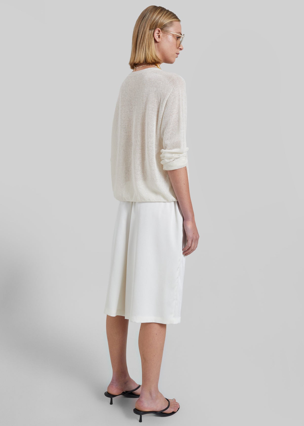 Ivrea Sheer Knit Top - Ivory β view 11 of 13