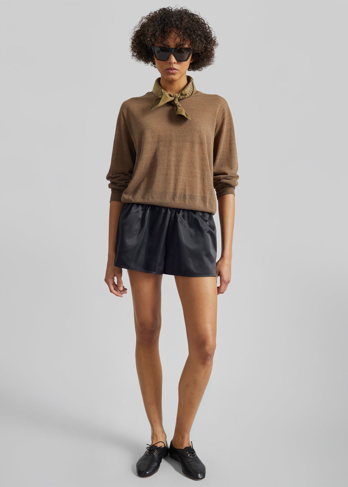 Ivrea Sheer Knit Top - Olive Brown β view 3 of 8