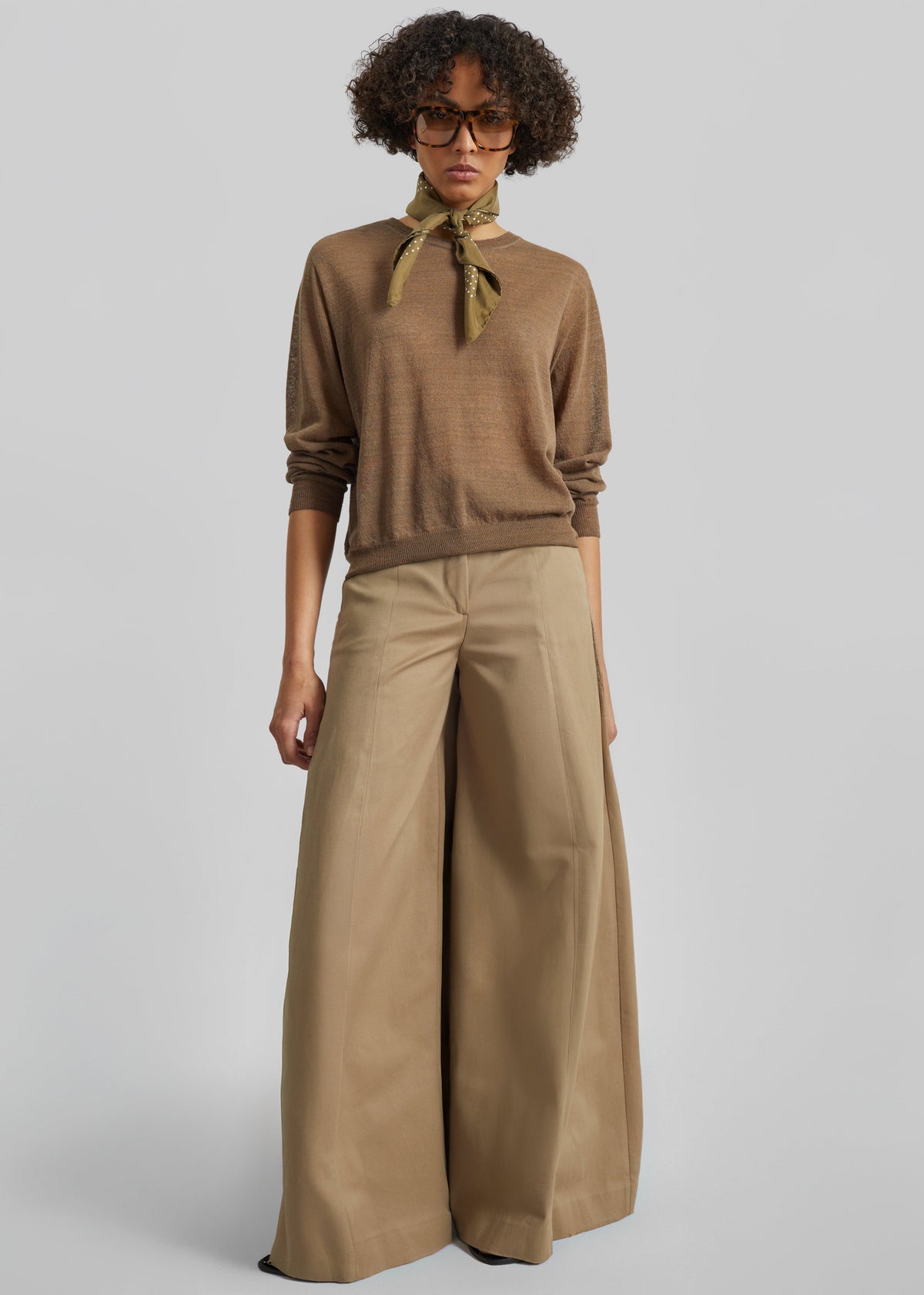 Ivrea Sheer Knit Top - Olive Brown β view 5 of 8