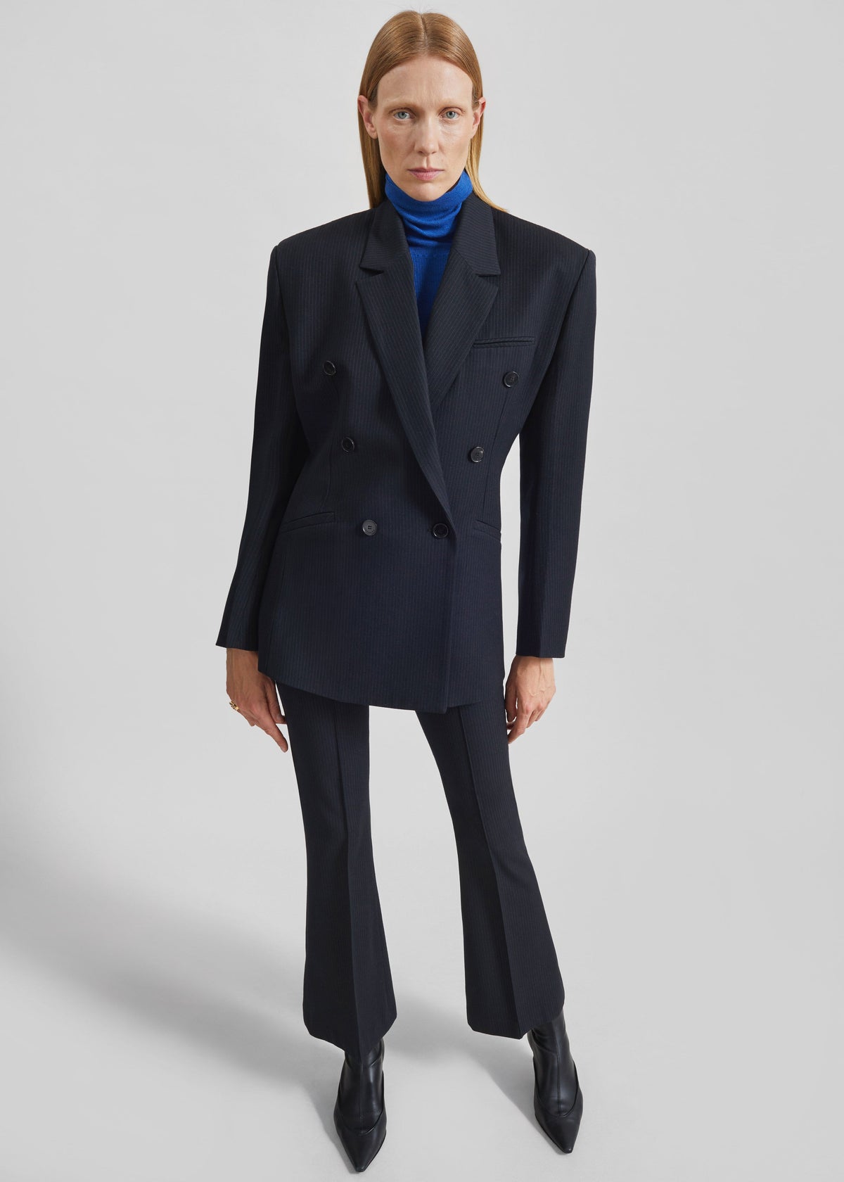 Jade Double-Breasted Blazer - Black/White Pinstripe β view 4 of 10