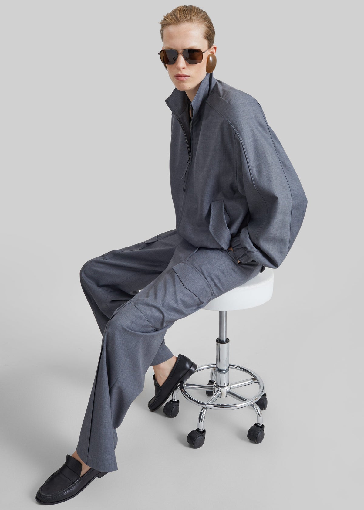 Jalen High Neck Jacket - Grey Melange β view 5 of 9