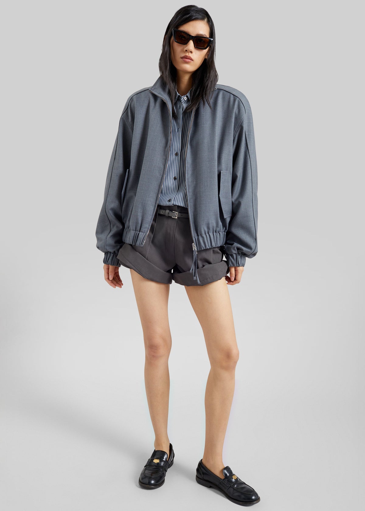 Jalen High Neck Jacket - Grey Melange β view 6 of 9