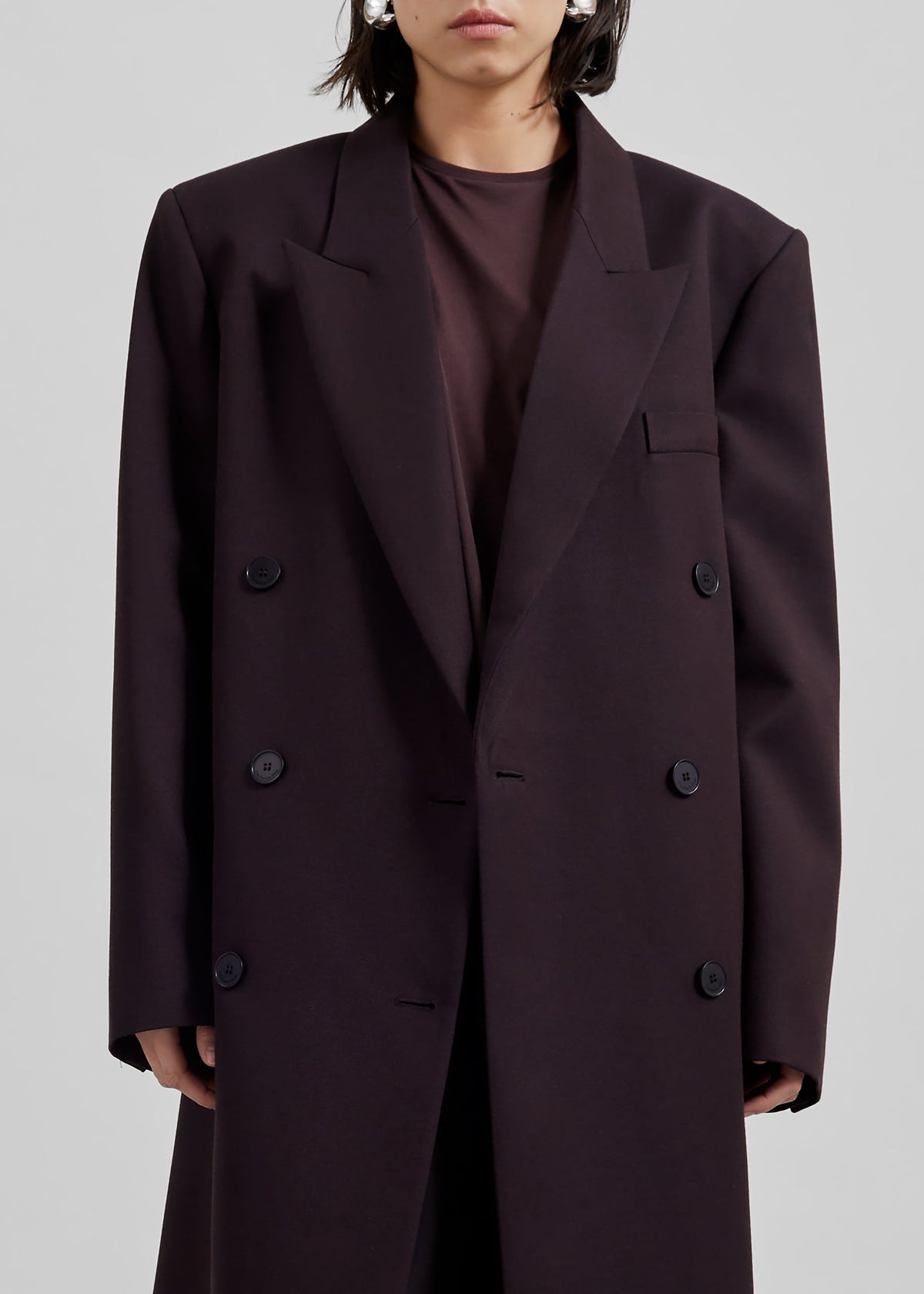 Jane Long Coat - Dark Plum β view 6 of 10
