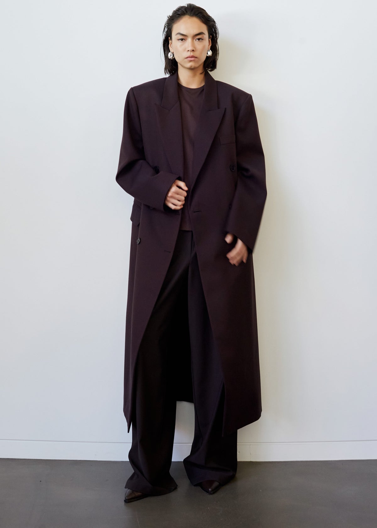 Jane Long Coat - Dark Plum β view 7 of 10