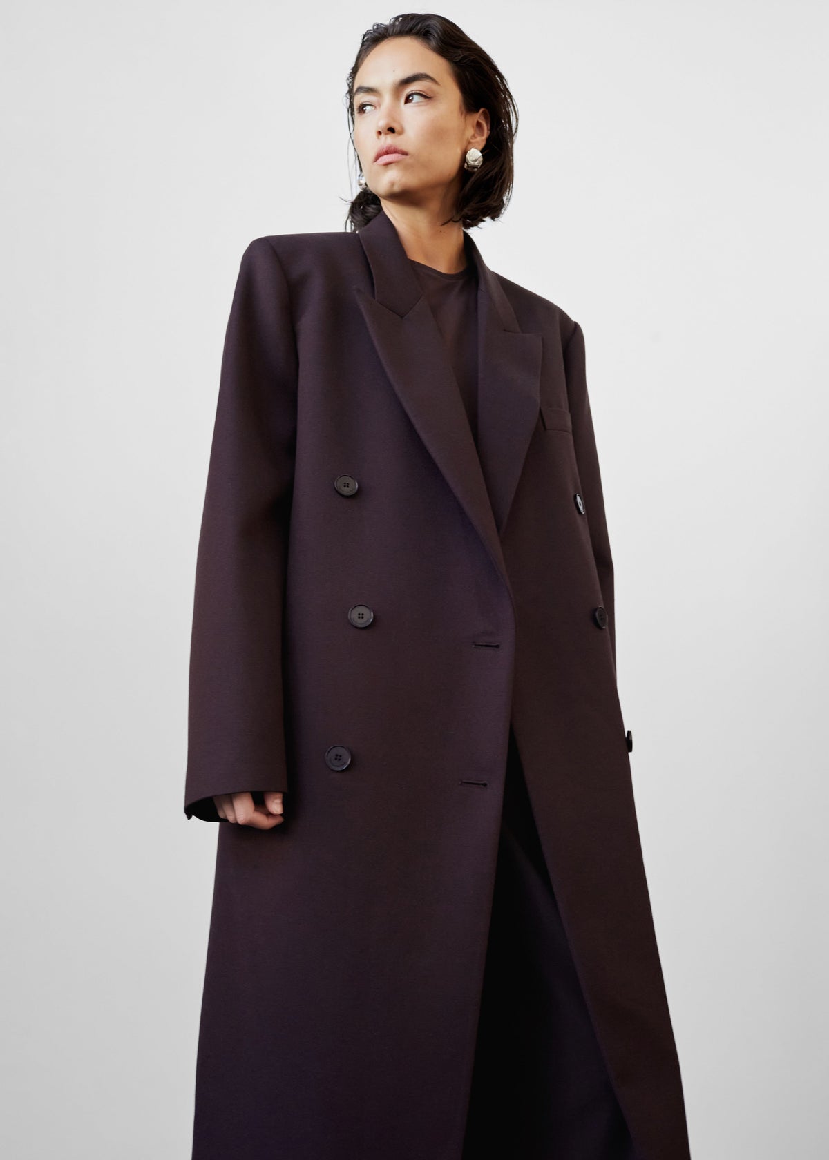 Jane Long Coat - Dark Plum β view 1 of 10