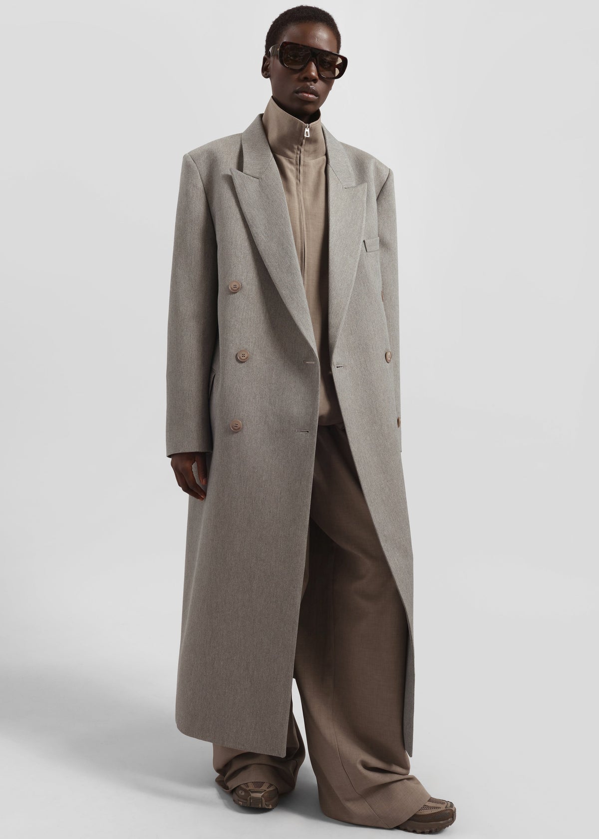 Jane Long Coat - Taupe Melange β view 4 of 10