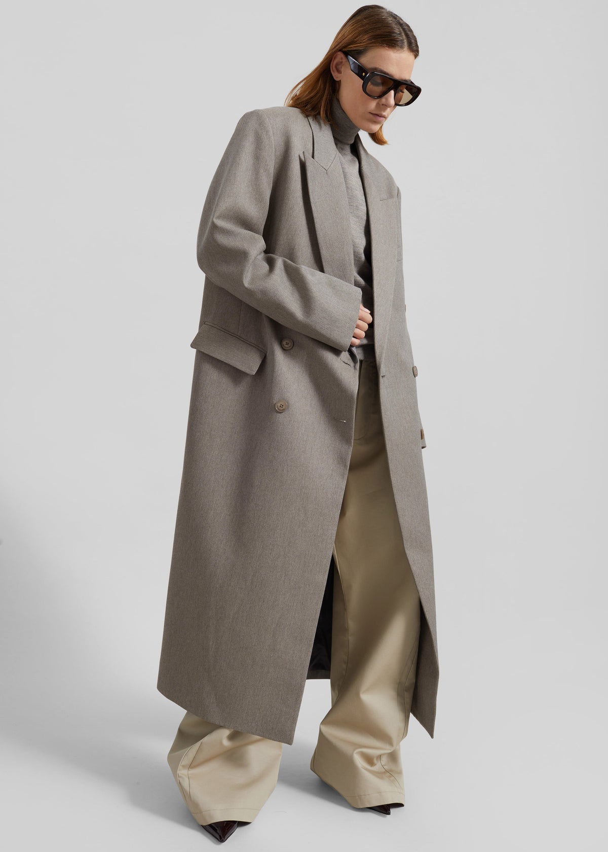 Jane Long Coat - Taupe Melange β view 2 of 10