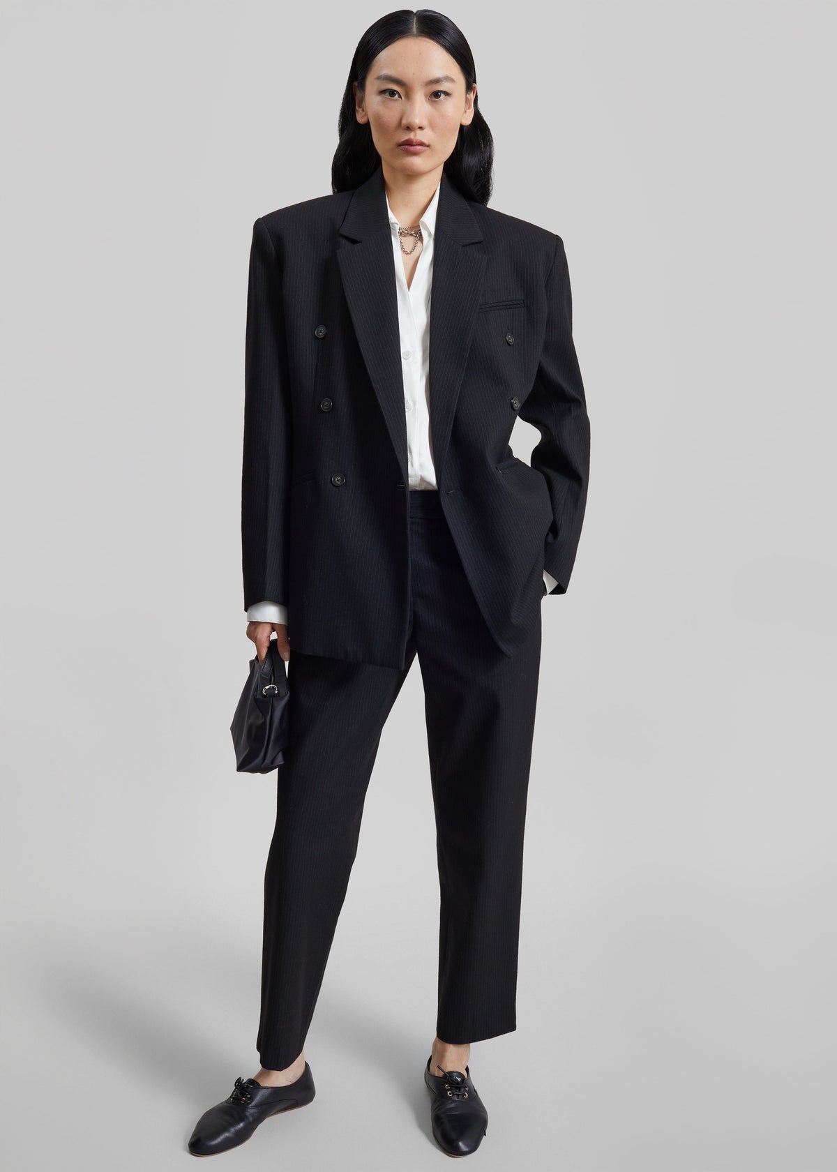 Jet Slim Tailored Trousers - Black/White Pinstripe β view 1 of 1