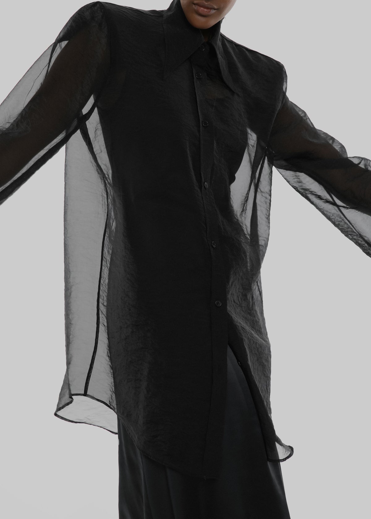 Jolene Semi Sheer Shirt - Black β view 3 of 13
