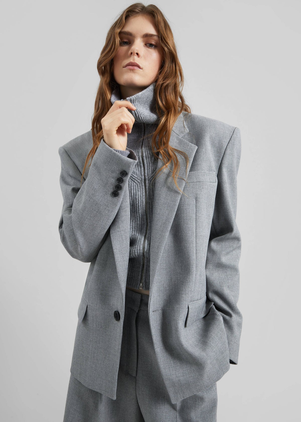 Jun Textured Blazer - Grey Melange β view 6 of 10