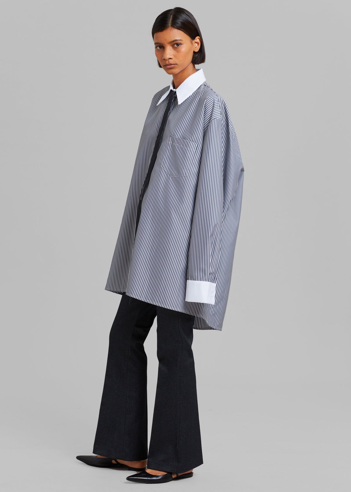 Jany Tie-Neck Shirt - Black Stripe β view 1 of 11