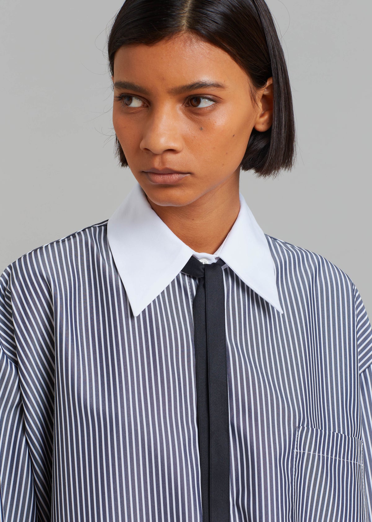 Jany Tie-Neck Shirt - Black Stripe β view 4 of 11