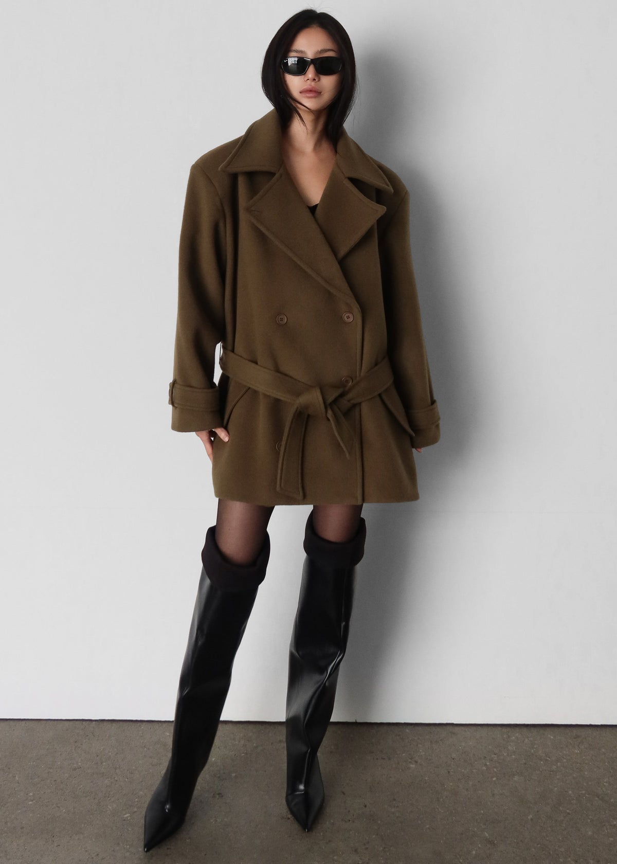 Kalmar Wool Peacoat - Pale Olive β view 5 of 7