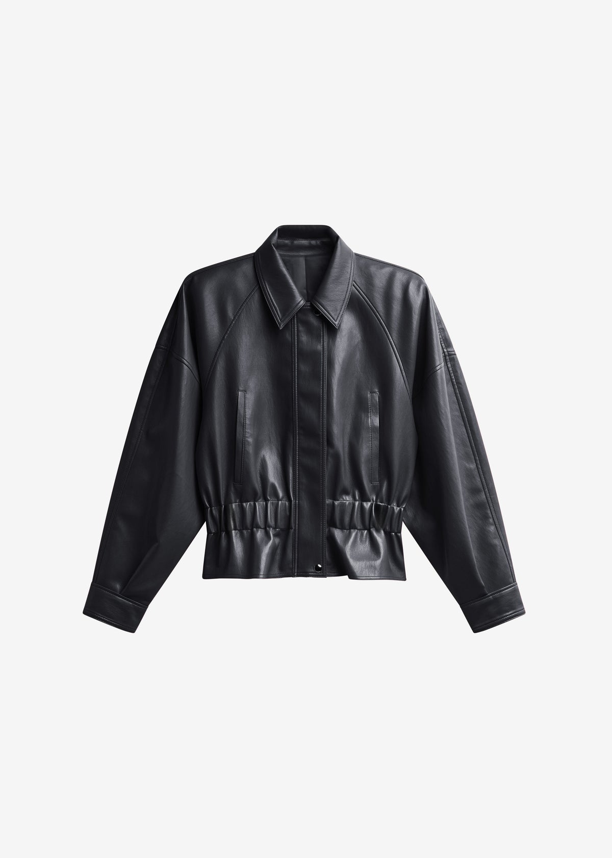 Kalsta Faux Leather Peplum Jacket - Black β view 8 of 8