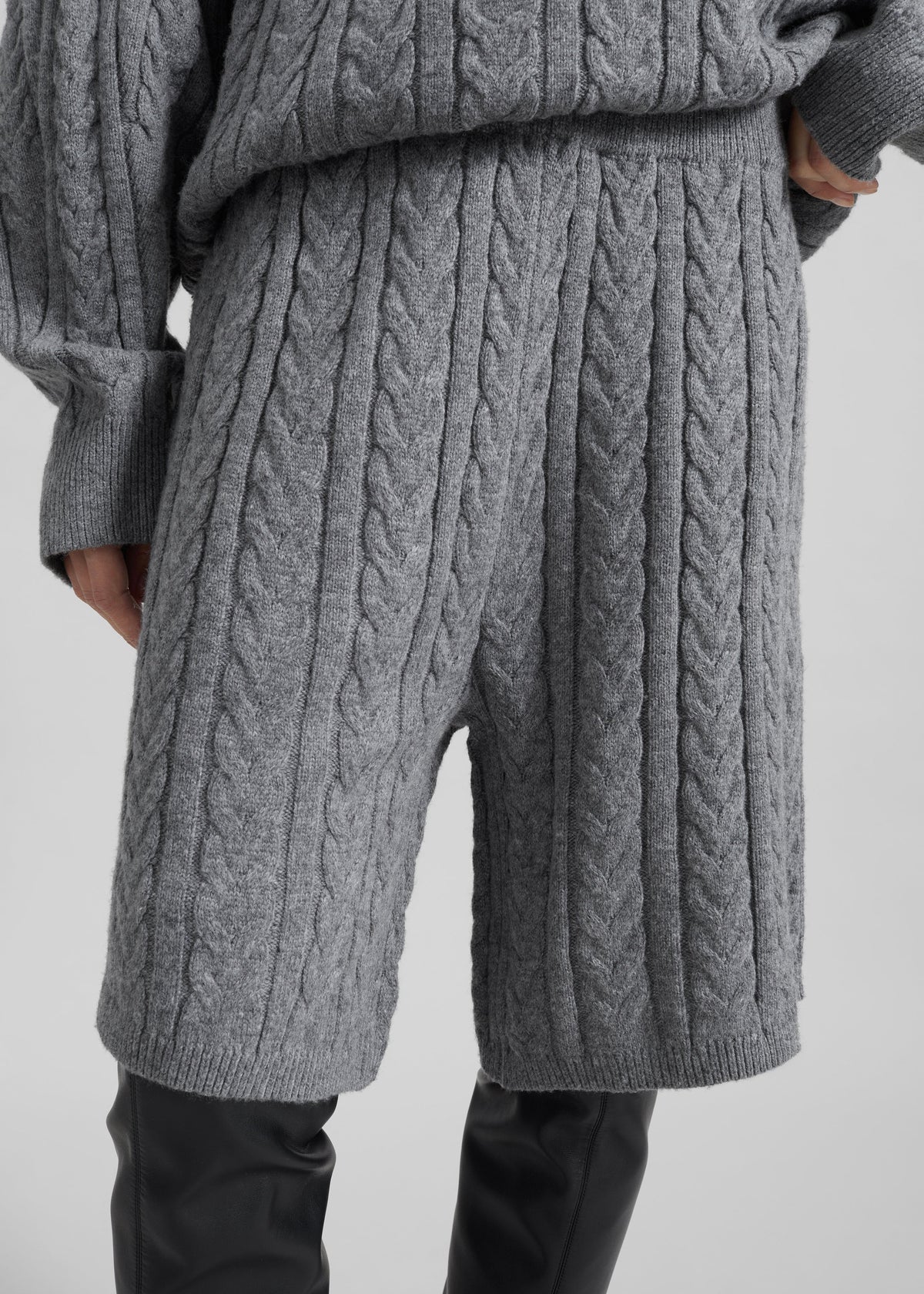 Karmoy Cable Knit Shorts - Grey β view 4 of 7