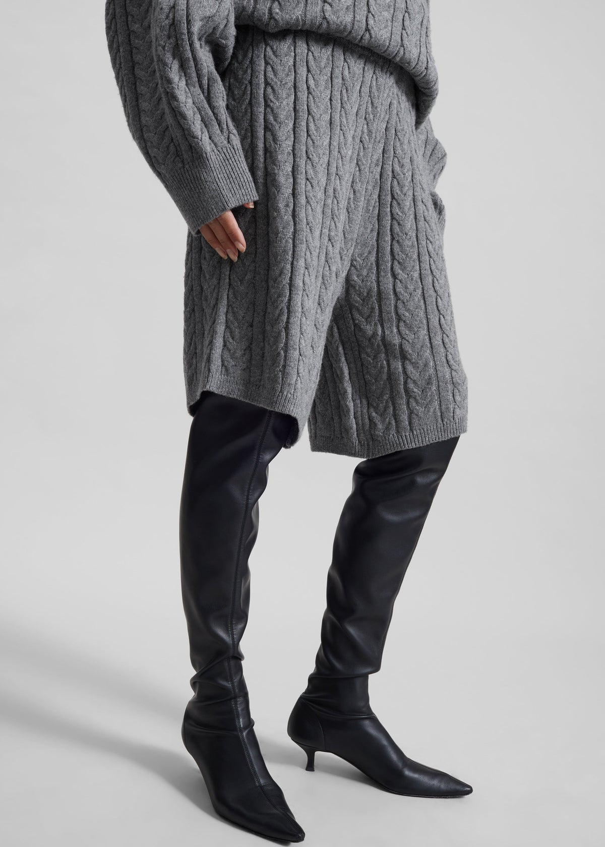 Karmoy Cable Knit Shorts - Grey β view 5 of 7