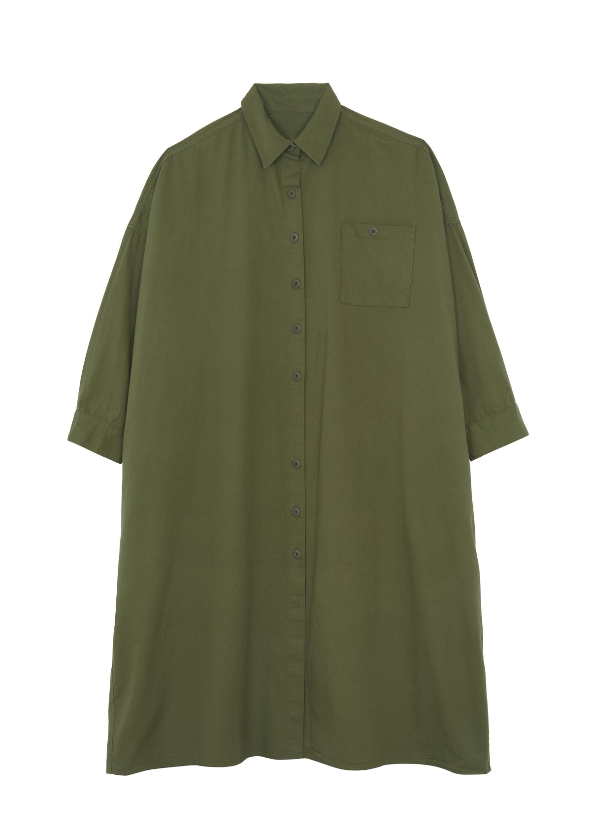 Kason Oversized Shirt Dress - Dark Olive β view 10 of 10