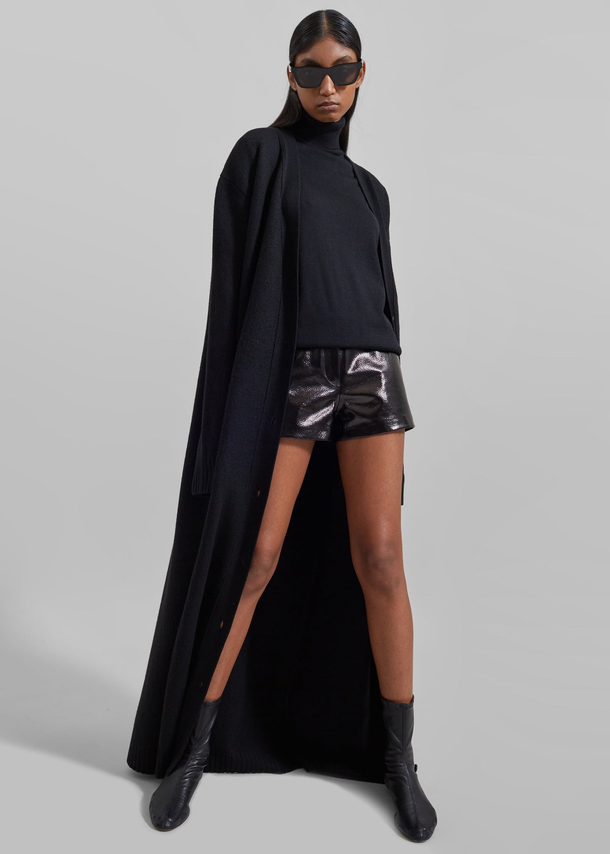 Kate Crackled Faux Leather Mini Shorts - Black β view 4 of 7