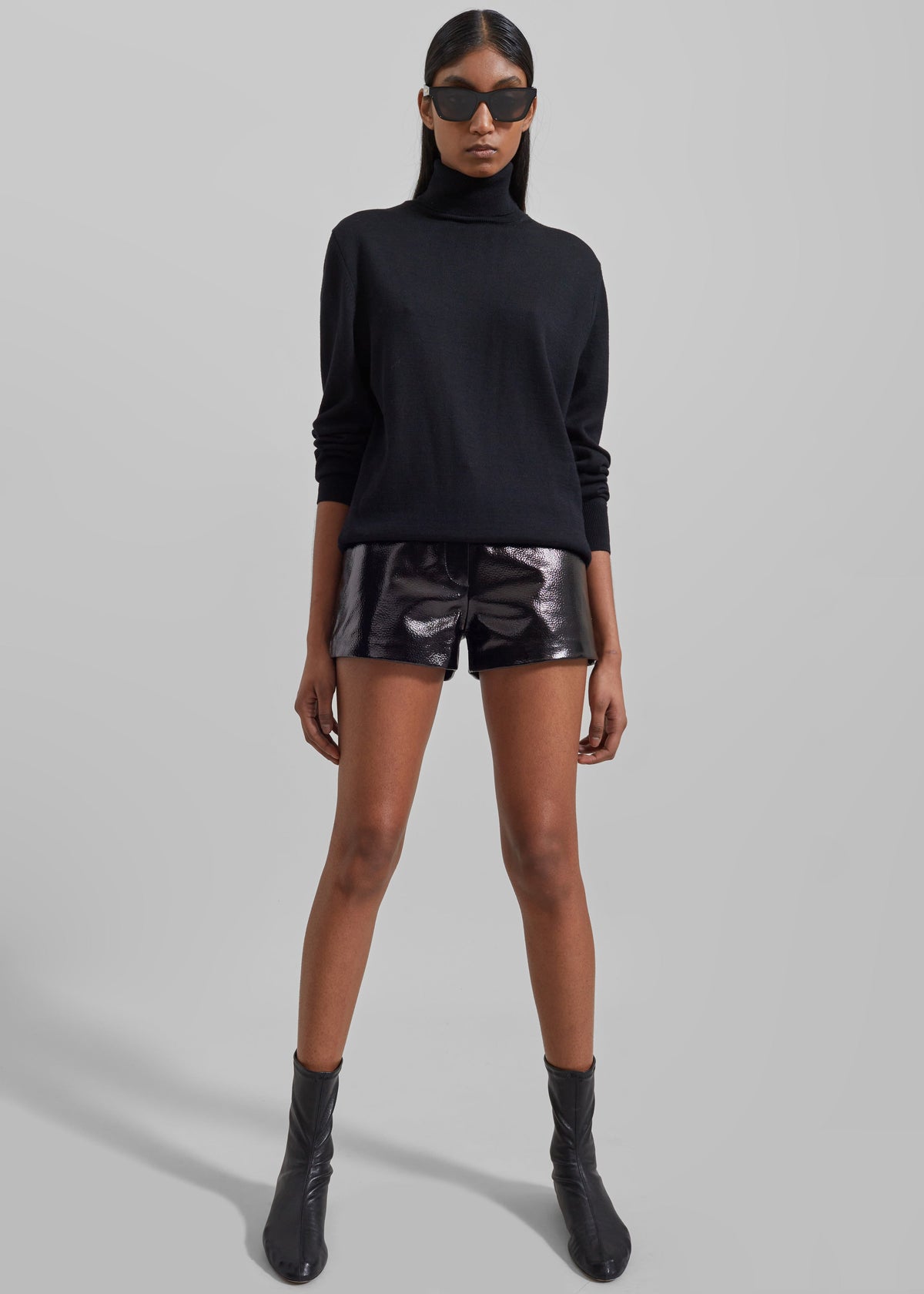 Kate Crackled Faux Leather Mini Shorts - Black β view 6 of 7