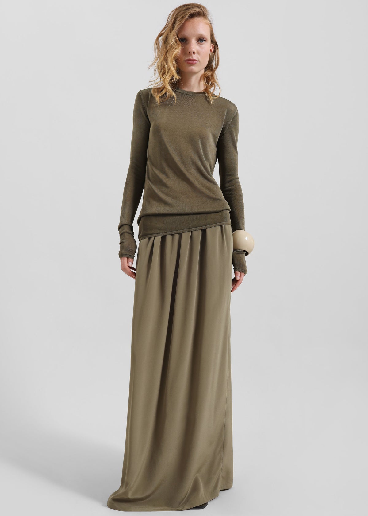 Kazel Thin Knit Top - Khaki β view 5 of 11