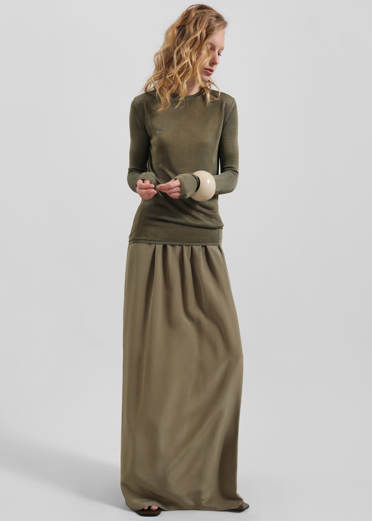 Kazel Thin Knit Top - Khaki β view 8 of 11