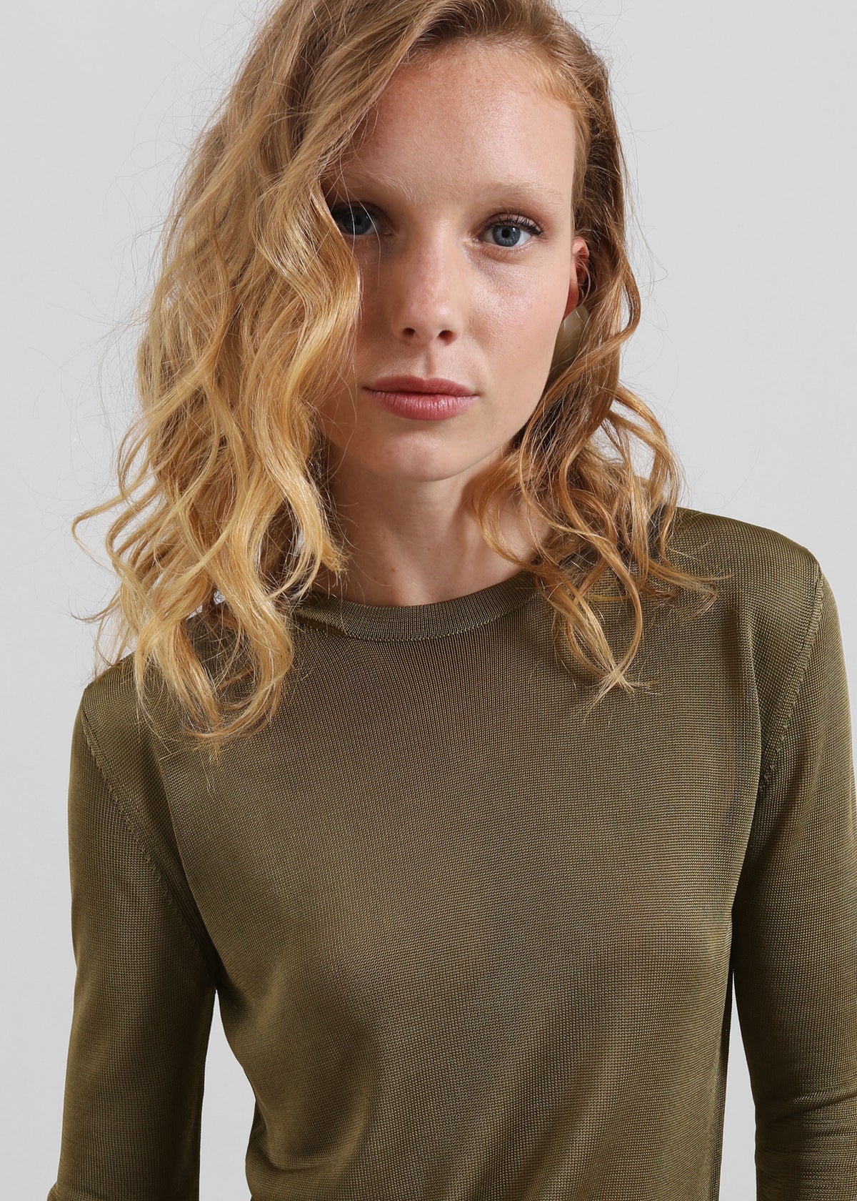 Kazel Thin Knit Top - Khaki β view 2 of 11
