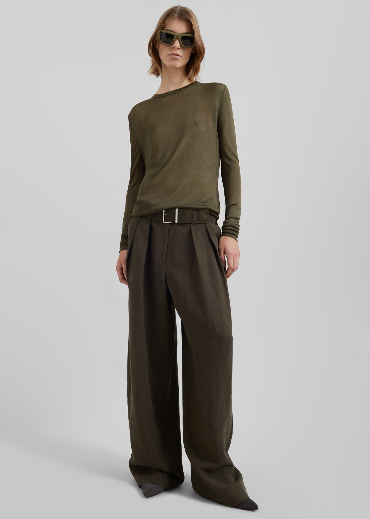 Kazel Thin Knit Top - Khaki β view 7 of 11