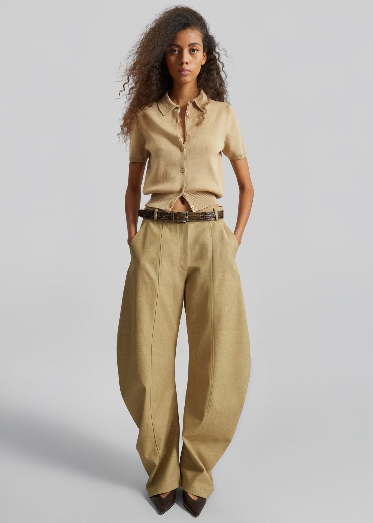 Keasden Barrel Leg Trousers - Camel β view 1 of 10