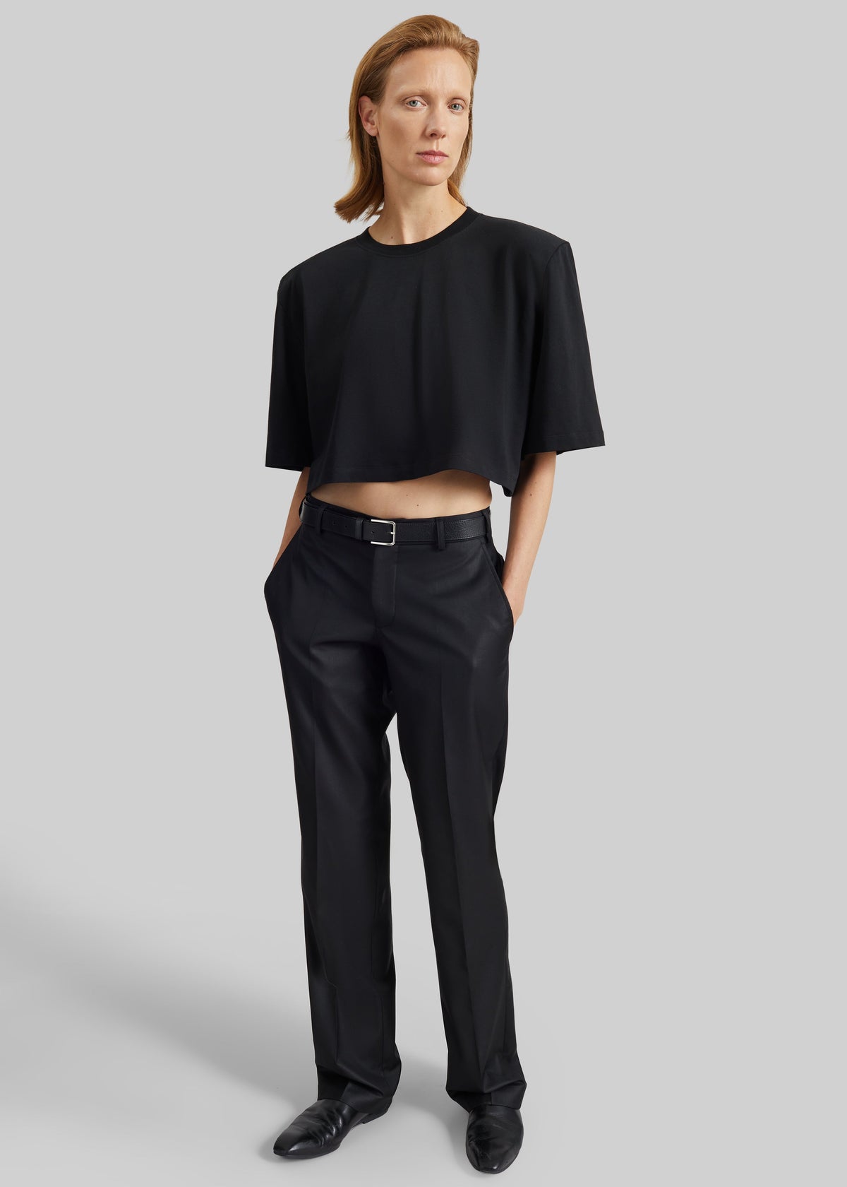 Kelan Padded Cropped Tee - Black β view 4 of 7