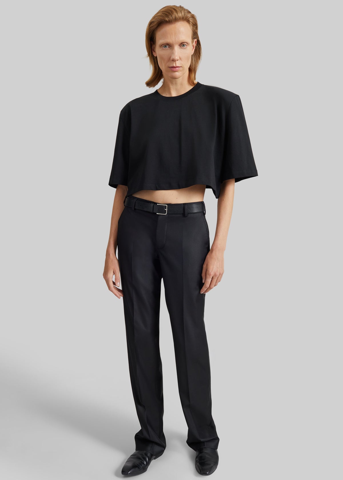 Kelan Padded Cropped Tee - Black β view 2 of 7