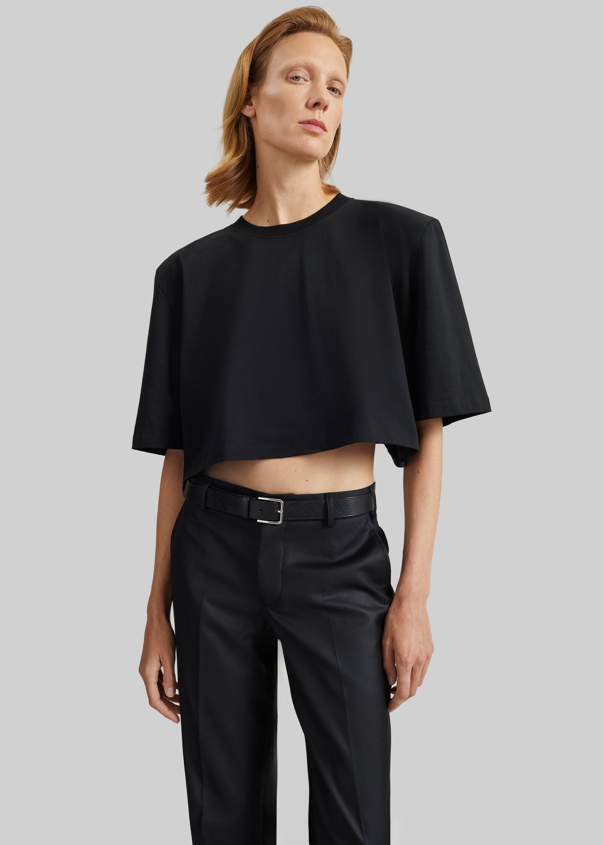 Kelan Padded Cropped Tee - Black β view 3 of 7