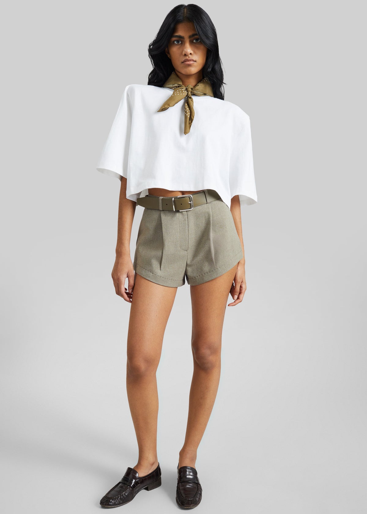 Kelan Padded Cropped Tee - White β view 3 of 7