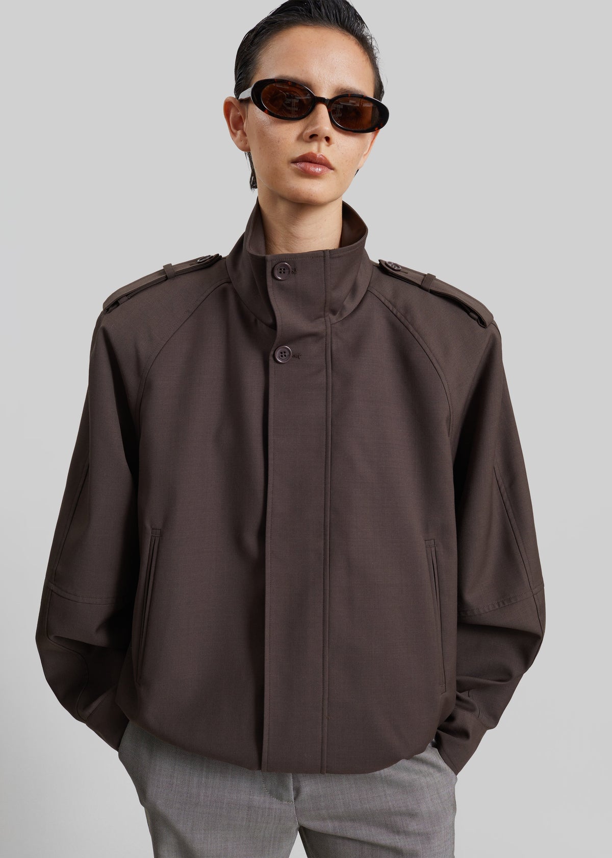 Kelly Padded Blouson - Brown β view 2 of 8
