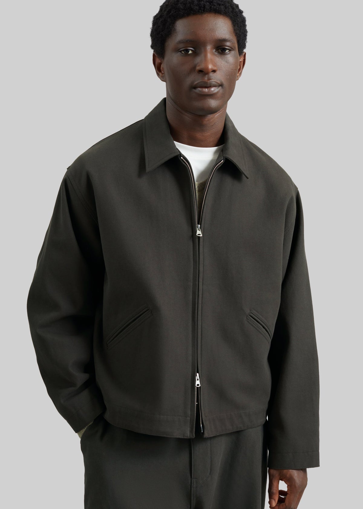 Kenton Cotton Zip Jacket - Charcoal β view 4 of 8