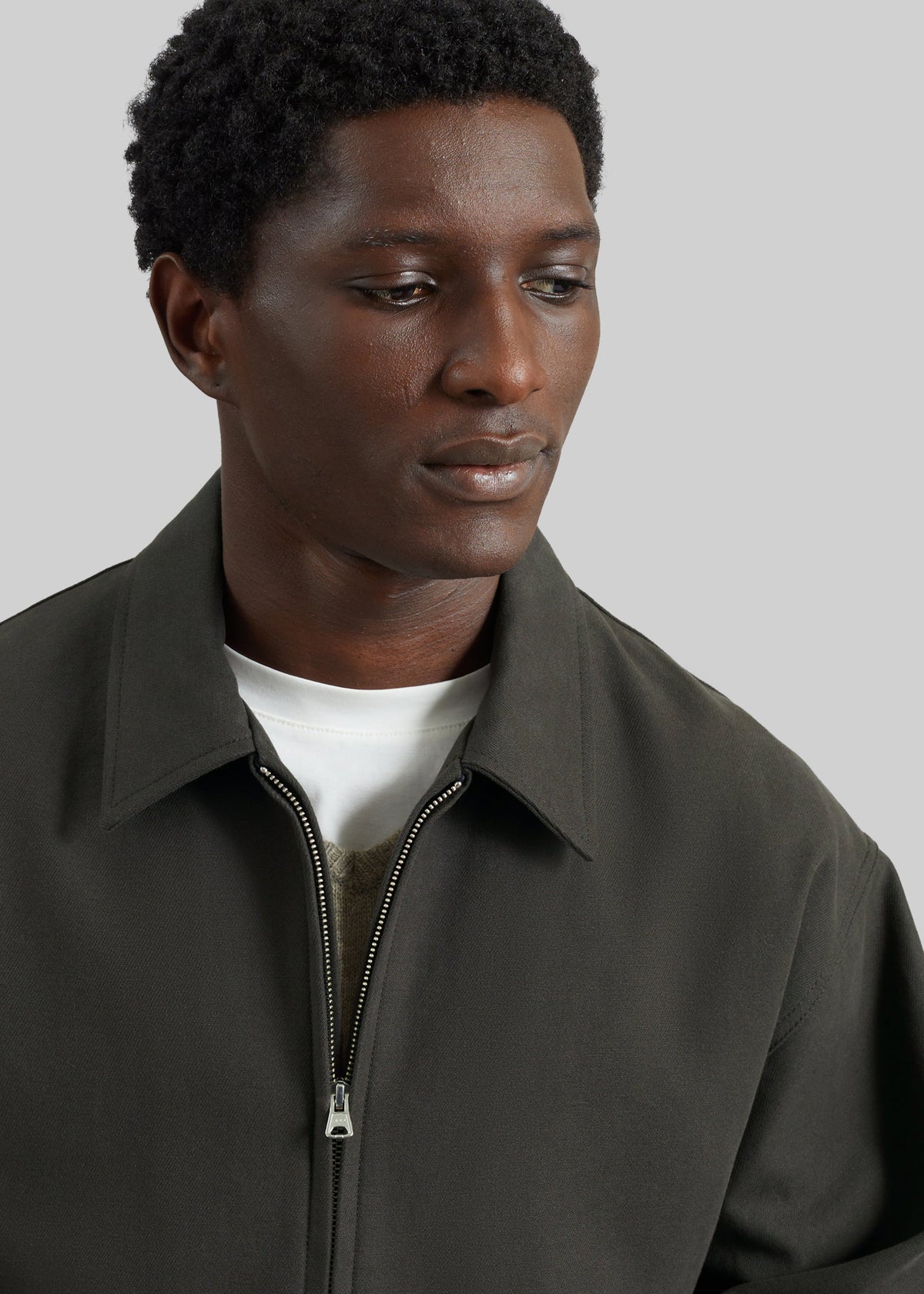 Kenton Cotton Zip Jacket - Charcoal β view 6 of 8