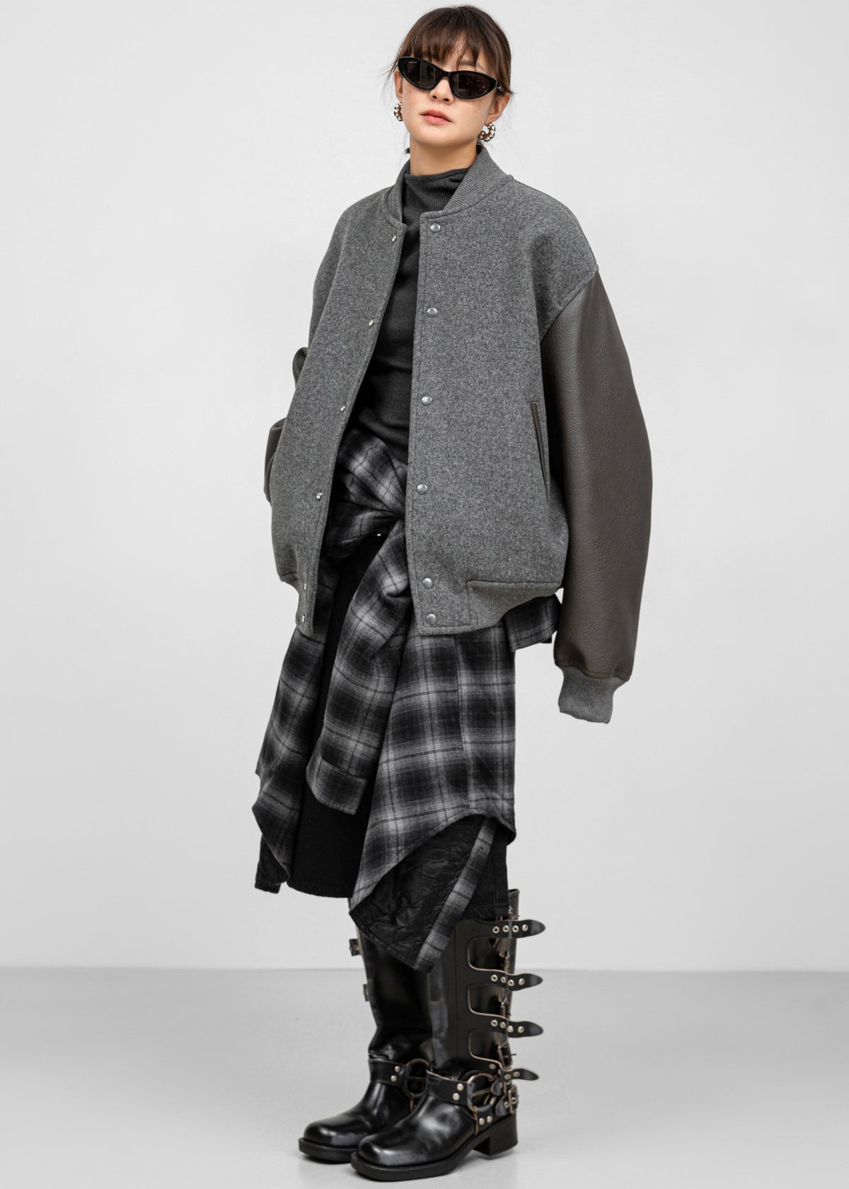 Kerava Oversized Bomber Jacket - Grey β view 10 of 22