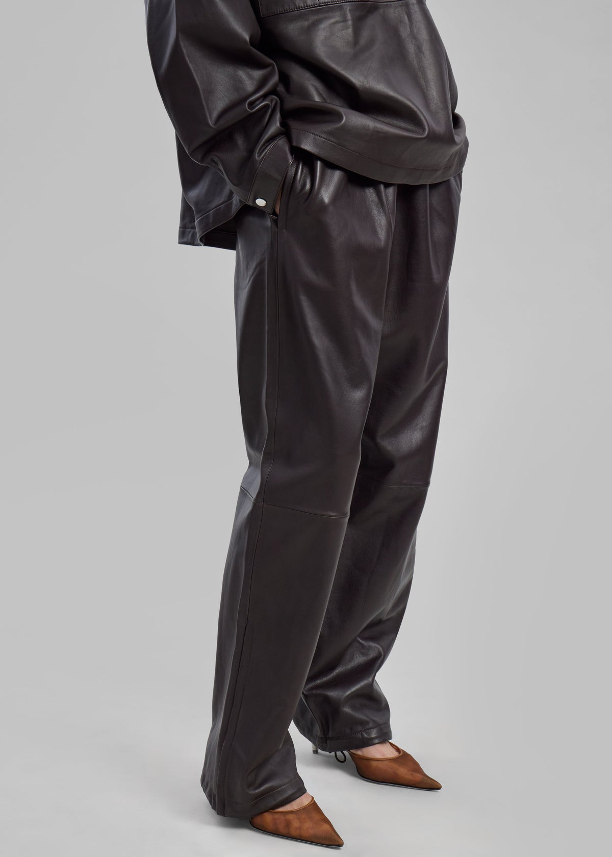 Kevin Leather Trousers - Brown β view 3 of 18