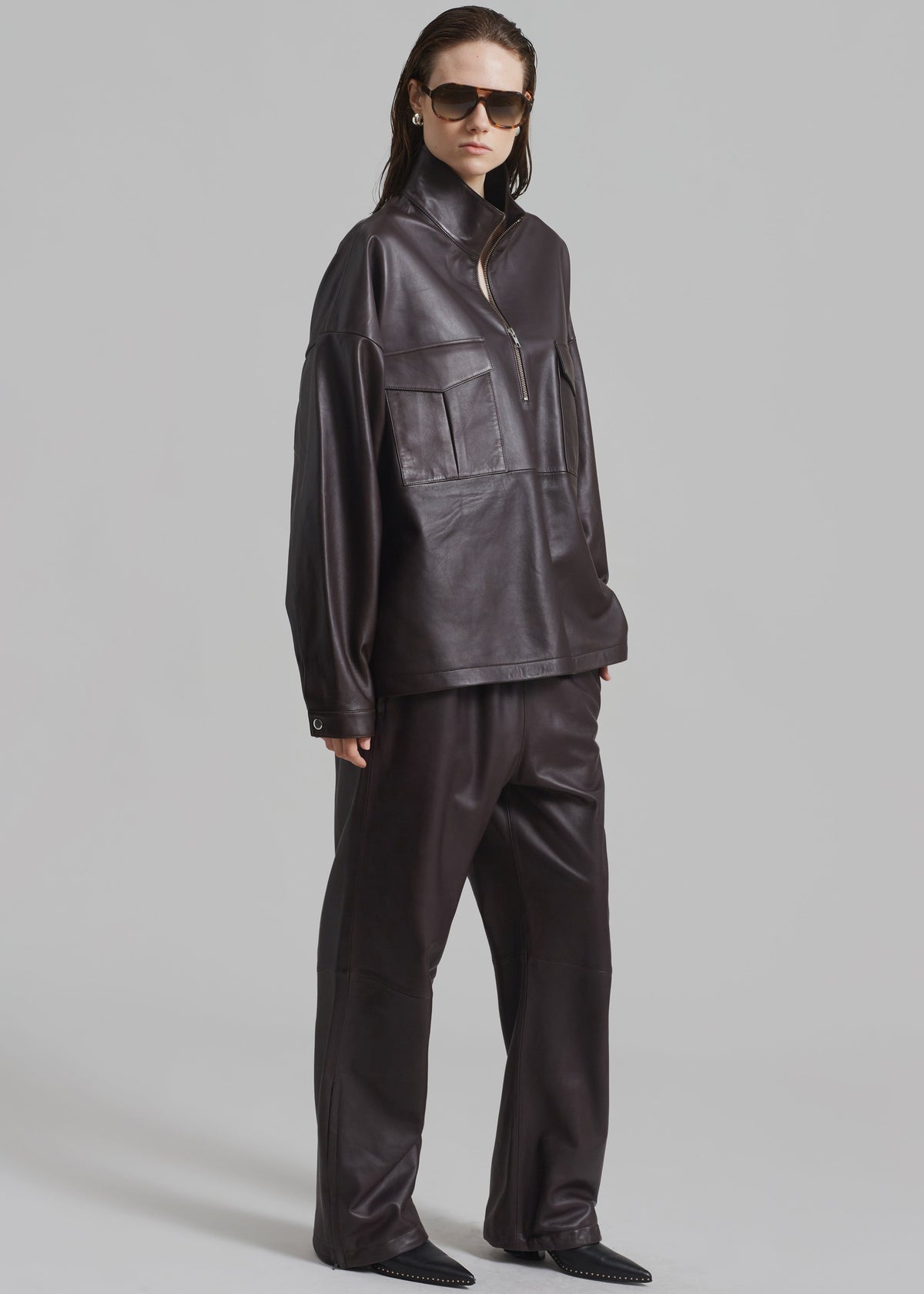Kevin Leather Trousers - Brown β view 10 of 18