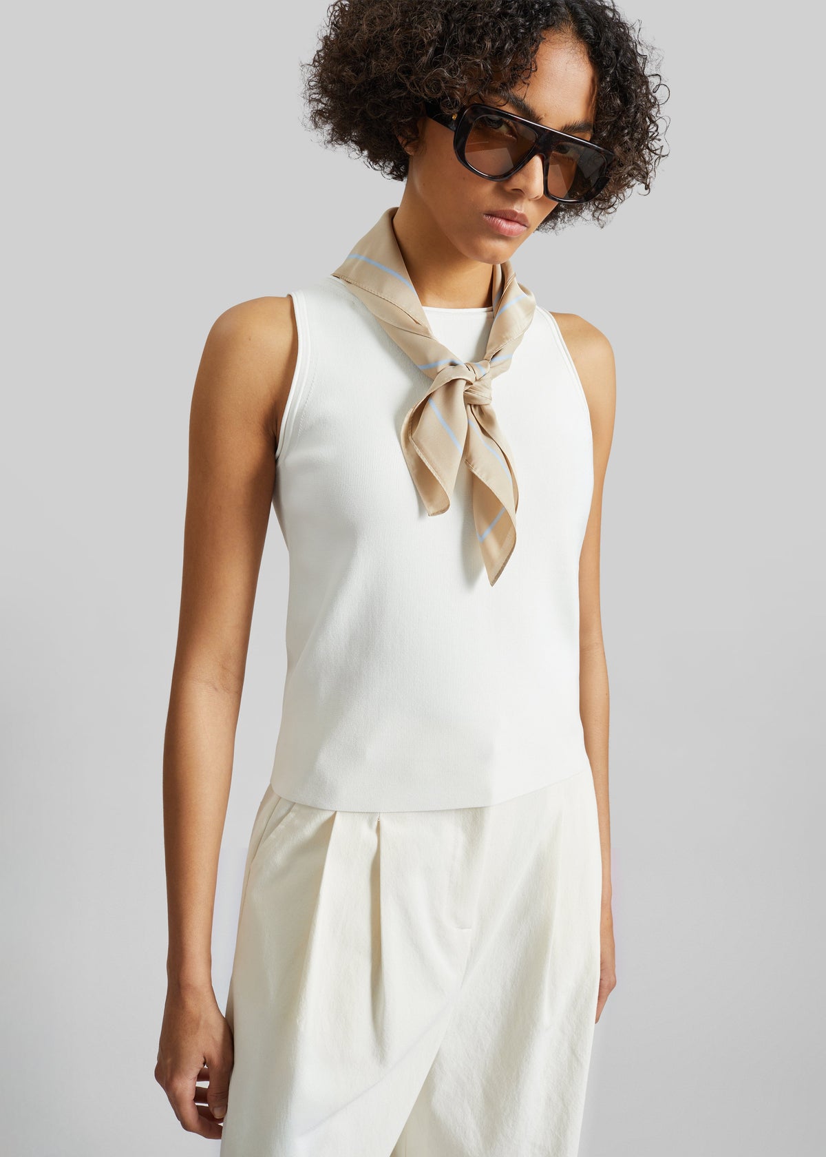 Kinna Knit Sleeveless Top - Ivory β view 3 of 8