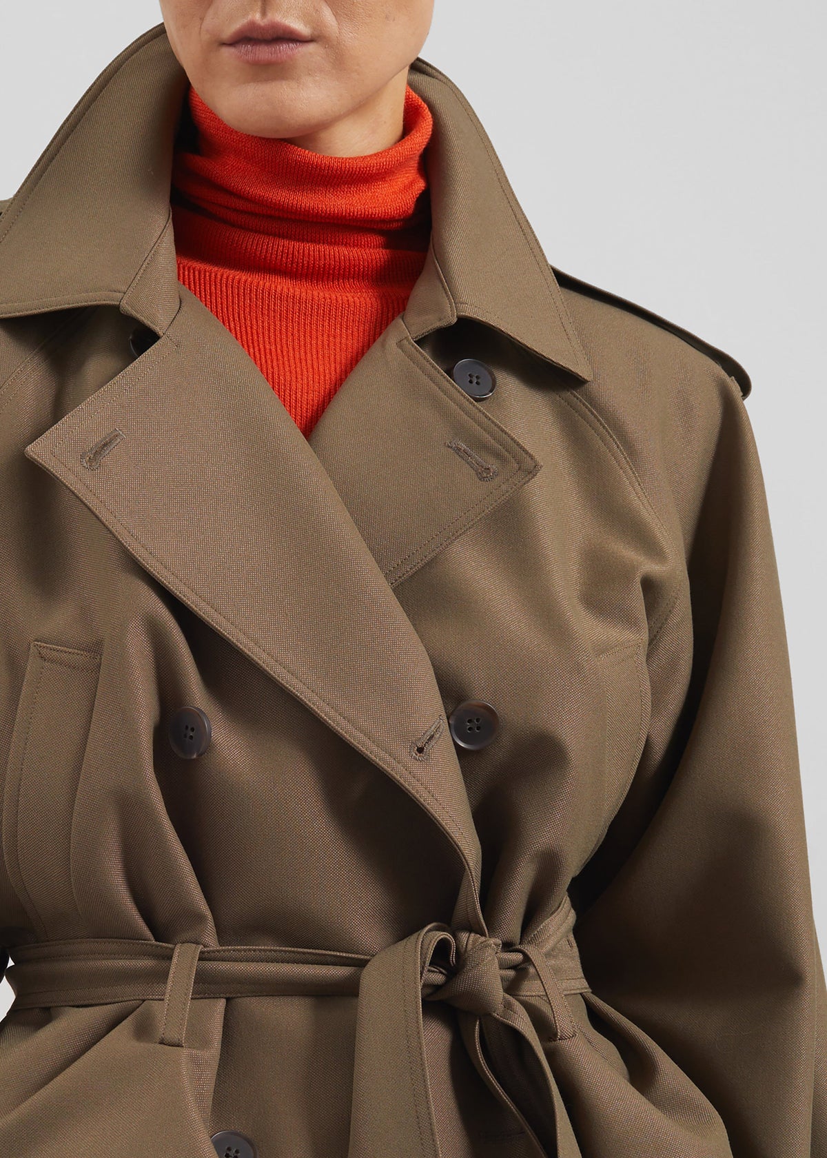 Kinsley Cropped Trench Jacket - Brown β view 5 of 10