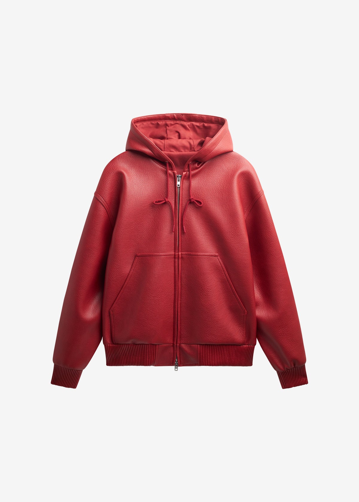 Kodai Faux Leather Bomber Jacket - Red β view 11 of 11