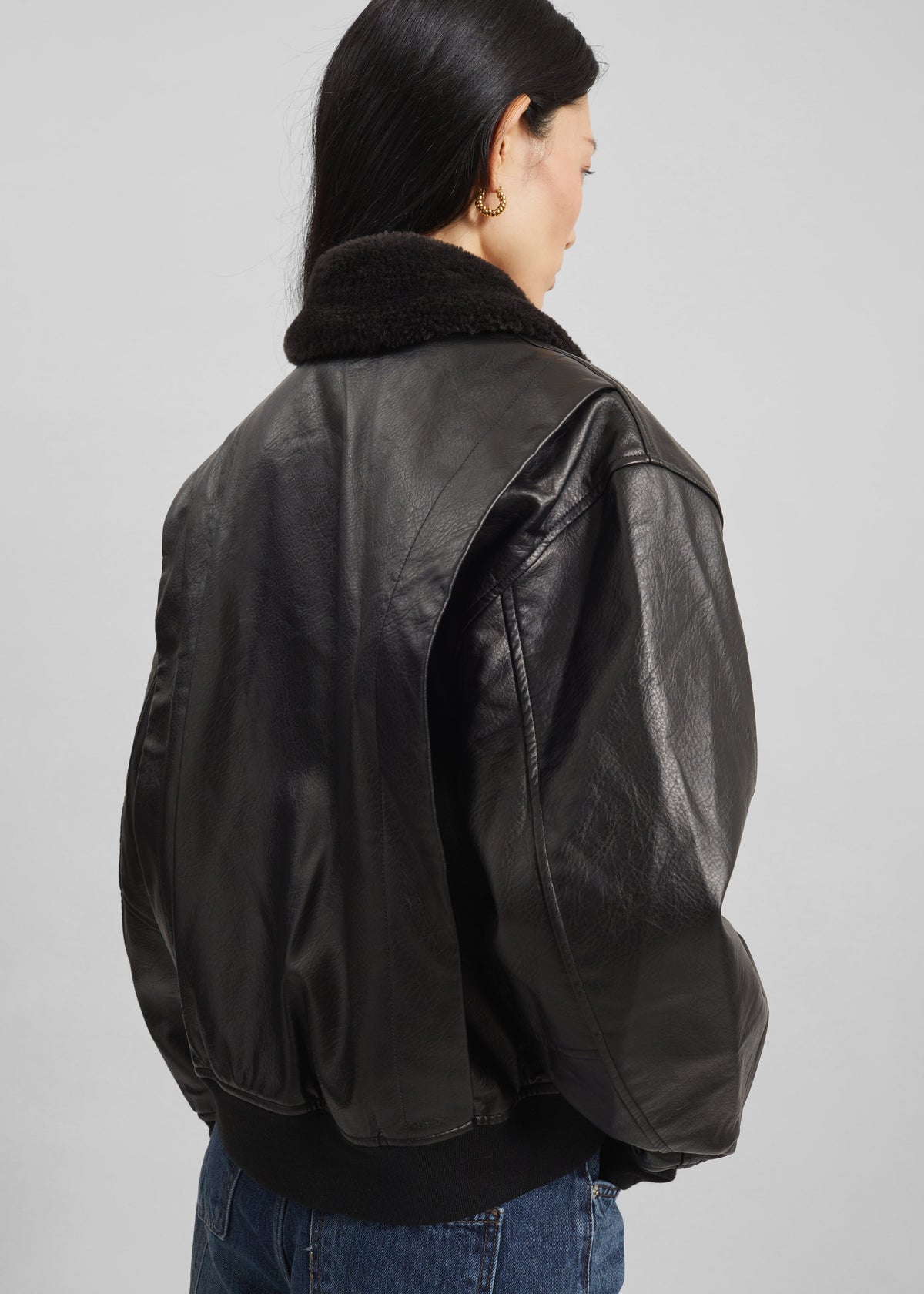 Kollam Faux Leather Boxy Jacket - Black β view 6 of 7